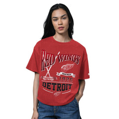 Detroit Red Wings Starter Women's Oversized Hall of Fame T-Shirt - Heather Red T-shirts