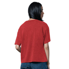 Chicago Blackhawks Starter Women's Oversized Hall of Fame T-Shirt - Heather Red T-shirts