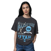 Utah Hockey Club Starter Women's Oversized Hall of Fame T-Shirt - Heather Black T-shirts