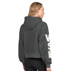 Washington Capitals Starter Women's Star Player Cropped Fleece Hoodie - Heather Charcoal Hoodies