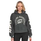 Carolina Hurricanes Starter Women's Star Player Cropped Fleece Hoodie - Heather Charcoal Hoodies