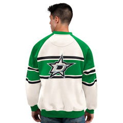 Dallas Stars Starter Male Adult Defense Fleece Crewneck Sweatshirt - White Sweatshirts