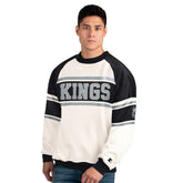 Los Angeles Kings Starter Male Adult Defense Fleece Crewneck Sweatshirt - White Sweatshirts