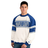 Toronto Maple Leafs Starter Male Adult Defense Fleece Crewneck Sweatshirt - White Sweatshirts