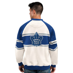 Toronto Maple Leafs Starter Male Adult Defense Fleece Crewneck Sweatshirt - White Sweatshirts