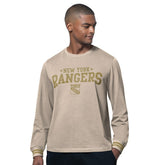 New York Rangers Starter Field Long Sleeve T-Shirt - Tan T-shirts