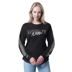 Brooklyn Nets G-III 4Her by Carl Banks Women's Advantage Tri-Blend Long Sleeve T-Shirt - Black on sale
