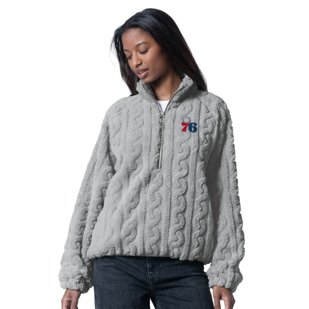 Philadelphia 76ers G-III 4Her by Carl Banks Women's Champ Half-Zip Pullover - Gray outlet