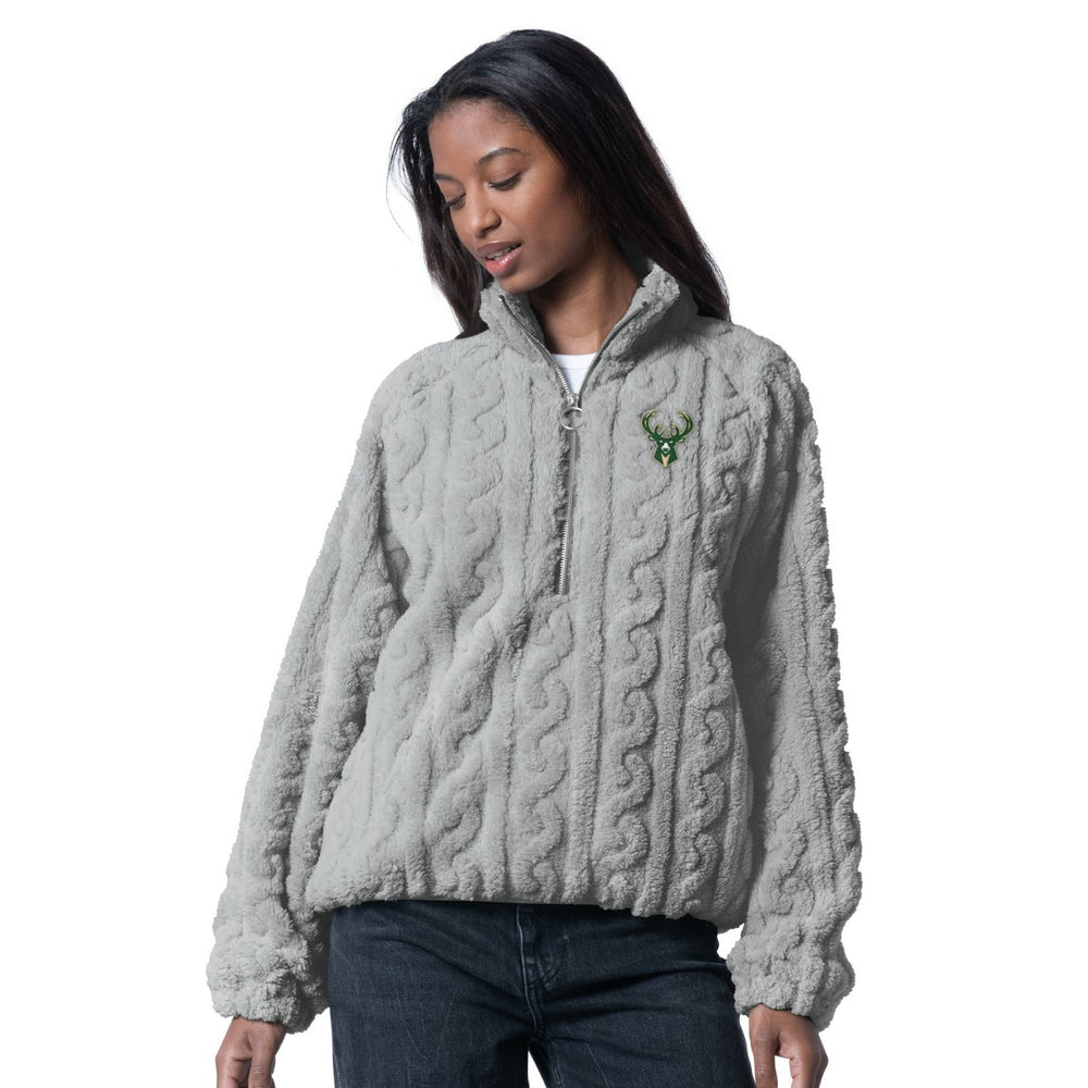 Milwaukee Bucks G-III 4Her by Carl Banks Women's Champ Half-Zip Pullover - Gray cheap