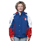 Philadelphia 76ers Starter Youth All Time Pro Jr. Full-Zip Hoodie Jacket - Royal/Red shop