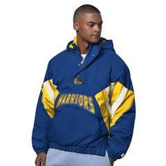 Golden State Warriors Starter The Line Up Oxford Crinkle Half-Zip Hooded Jacket sale - Royal shop