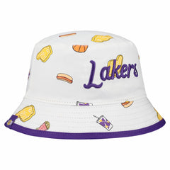 Los Angeles Lakers Team Cheer Reversible Bucket Hat - White discount