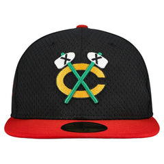 Chicago Blackhawks New Era Mesh Crown Two-Tone 59FIFTY Fitted Hat - Black/Red Hats