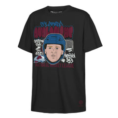 Nathan MacKinnon Colorado Avalanche Mitchell & Ness Youth Caricature T-Shirt - Black T-shirts