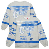 Dallas Cowboys All Over Print Retro Fleece Sweatshirt - Heather Gray for sale