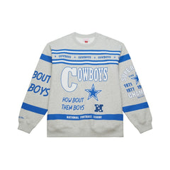 Dallas Cowboys All Over Print Retro Fleece Sweatshirt - Heather Gray for sale