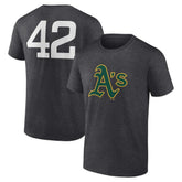 Athletics Jackie Robinson Day Name & Number T-Shirt Charcoal