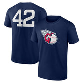 Cleveland Guardians Jackie Robinson Day Name & Number T-Shirt Navy