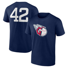 Cleveland Guardians Jackie Robinson Day Name & Number T-Shirt Navy