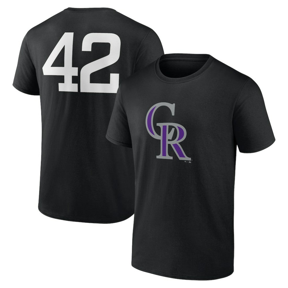 Colorado Rockies Jackie Robinson Day Name & Number T-Shirt Black