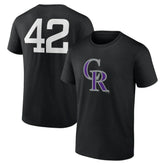 Colorado Rockies Jackie Robinson Day Name & Number T-Shirt Black