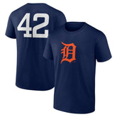Detroit Tigers Jackie Robinson Day Name & Number T-Shirt Navy