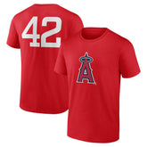 Los Angeles Angels Jackie Robinson Day Name & Number T-Shirt Red