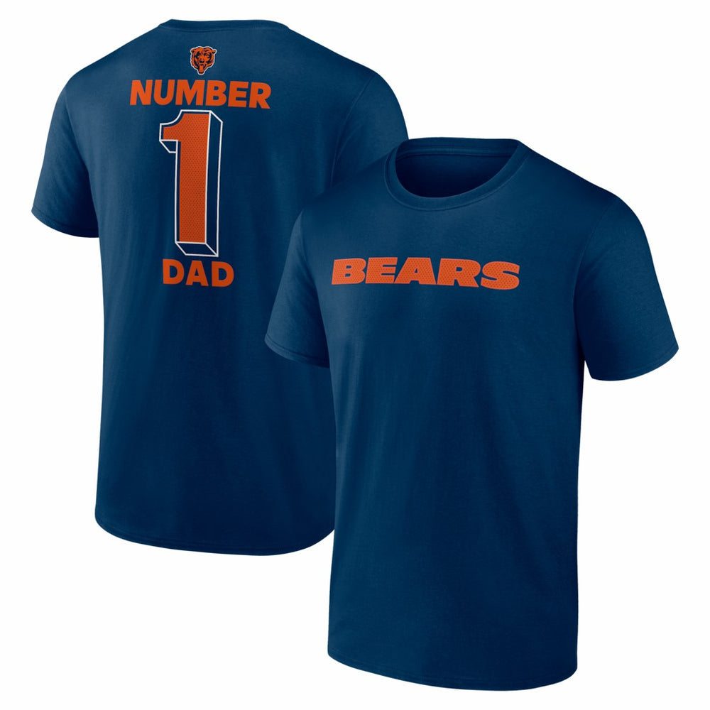 Chicago Bears #1 Dad Jersey T-Shirt - Navy for sale