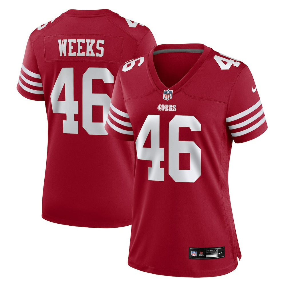 Jon Weeks San Francisco 49ers Women's Team Game Jersey - Scarlet outlet