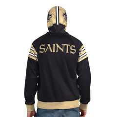 New Orleans Saints Pro Player Helmet Full-Zip Hooded Track Jacket - Black/Gold cheap