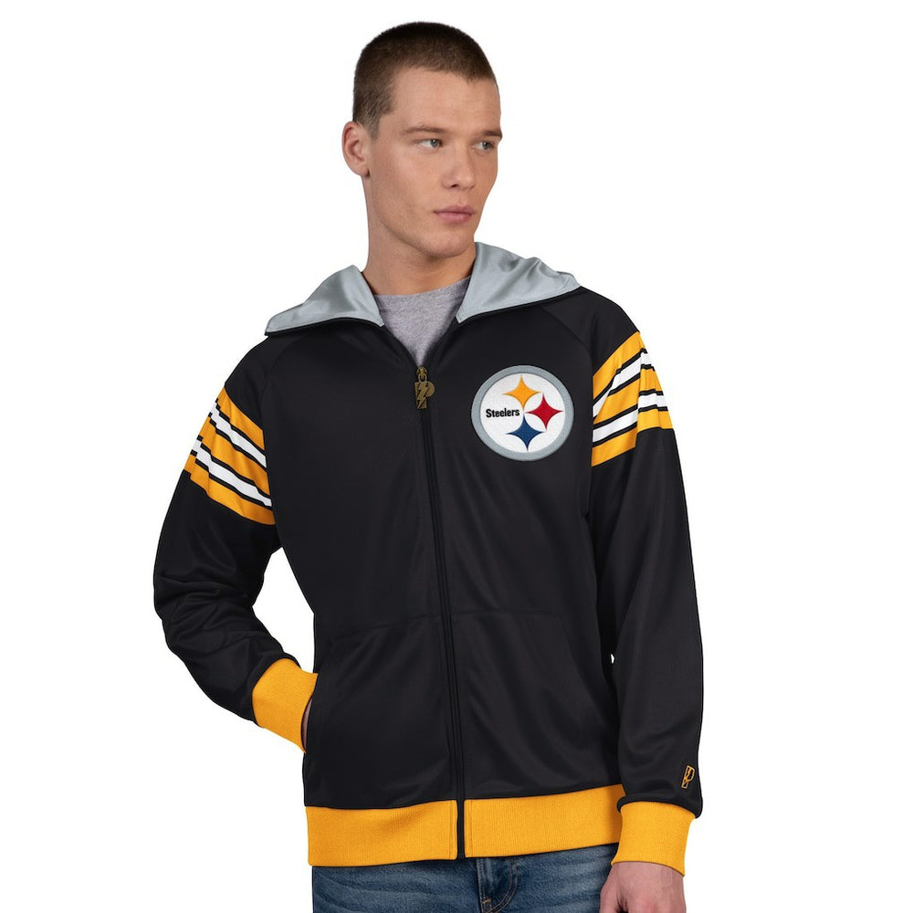 Pittsburgh Steelers Pro Player Helmet Full-Zip Hooded Track Jacket - Black/Gold discount