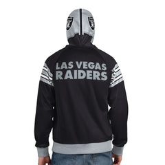 Las Vegas Raiders Pro Player Helmet Full-Zip Hooded Track Jacket - Black/Silver cheap