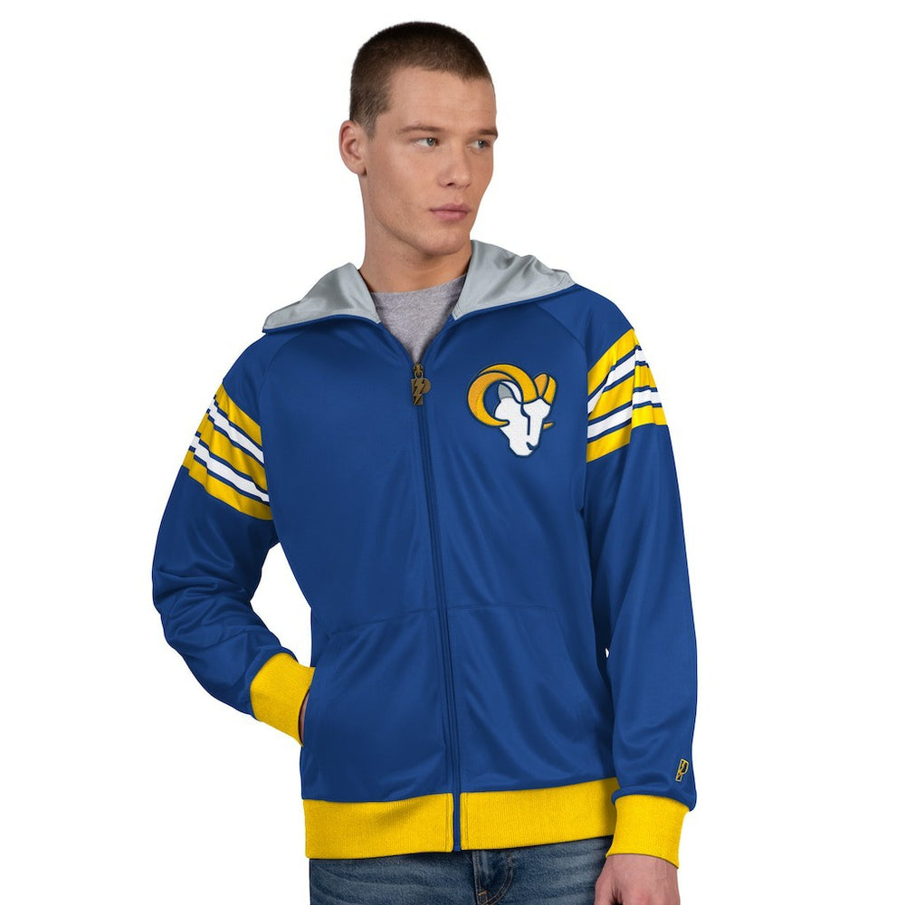 Los Angeles Rams Pro Player Helmet Full-Zip Hooded Track Jacket - Royal/Gold sale