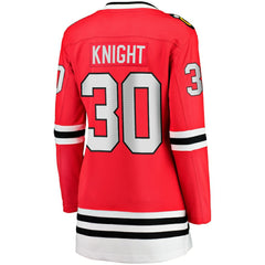 Spencer Knight Chicago Blackhawks Fanatics Women's Home Breakaway Player Jersey - Red Jerseys