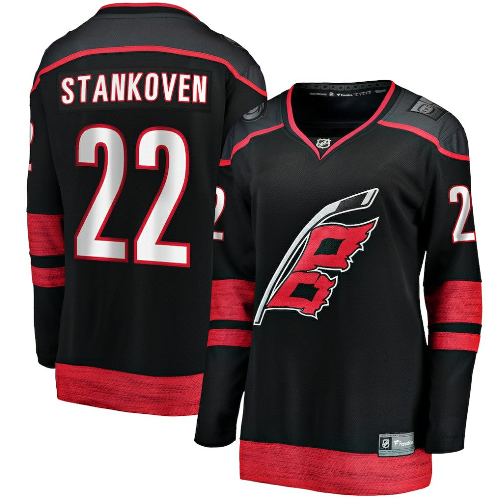 Logan Stankoven Carolina Hurricanes Fanatics Women's Home Breakaway Player Jersey - Black Jerseys