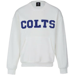Indianapolis Colts Cuce Women's Chenille Jeweled Sweatshirt - White sale