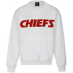 Kansas City Chiefs Cuce Women's Chenille Jeweled Sweatshirt - White on sale