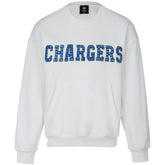Los Angeles Chargers Cuce Women's Chenille Jeweled Sweatshirt - White sale