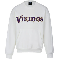Minnesota Vikings Cuce Women's Chenille Jeweled Sweatshirt - White cheap