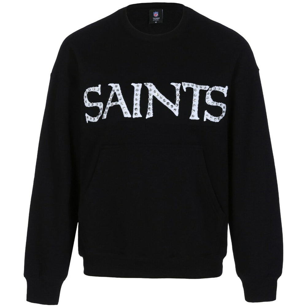 New Orleans Saints Cuce Women's Chenille Jeweled Sweatshirt - Black sale