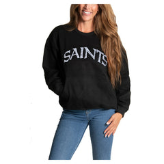 New Orleans Saints Cuce Women's Chenille Jeweled Sweatshirt - Black sale