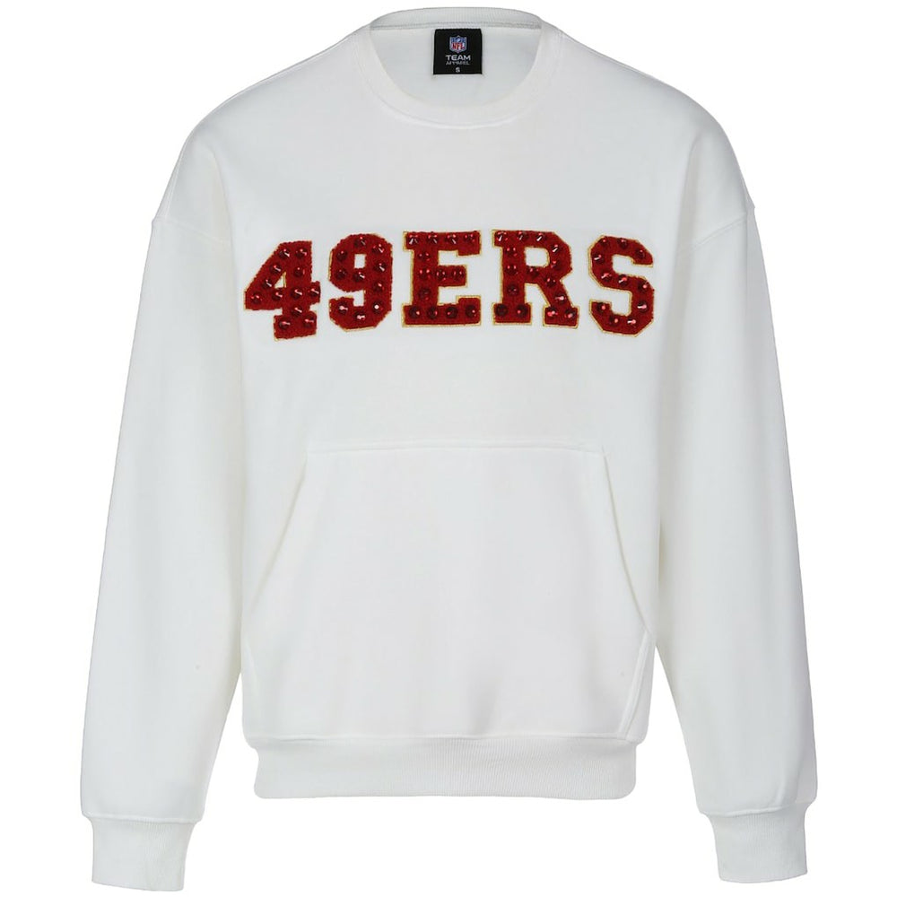 San Francisco 49ers Cuce Women's Chenille Jeweled Sweatshirt - White cheap