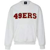 San Francisco 49ers Cuce Women's Chenille Jeweled Sweatshirt - White cheap