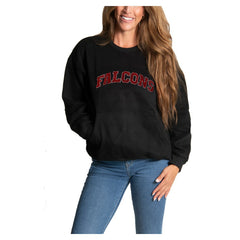 Atlanta Falcons Cuce Women's Chenille Jeweled Sweatshirt - Black outlet