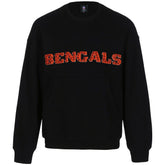 Cincinnati Bengals Cuce Women's Chenille Jeweled Sweatshirt - Black outlet