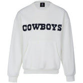 Dallas Cowboys Cuce Women's Chenille Jeweled Sweatshirt - White on sale