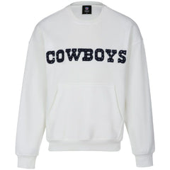 Dallas Cowboys Cuce Women's Chenille Jeweled Sweatshirt - White on sale