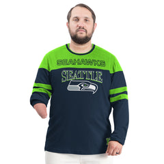 Seattle Seahawks G-III Sports by Carl Banks Adaptive Outlast Long Sleeve T-Shirt - College Navy/Neon Green on sale
