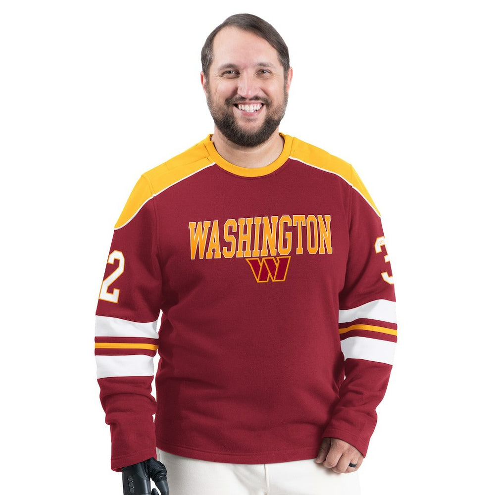 Washington Commanders G-III Sports by Carl Banks Adaptive Lord Stanley Crewneck Sweatshirt - Burgundy outlet