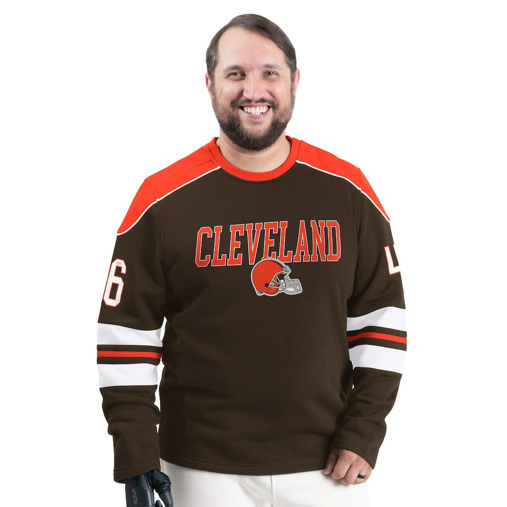 Cleveland Browns G-III Sports by Carl Banks Adaptive Lord Stanley Crewneck Sweatshirt - Brown discount